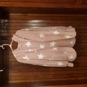 Cozy Pink Star Women Robe Jacket
